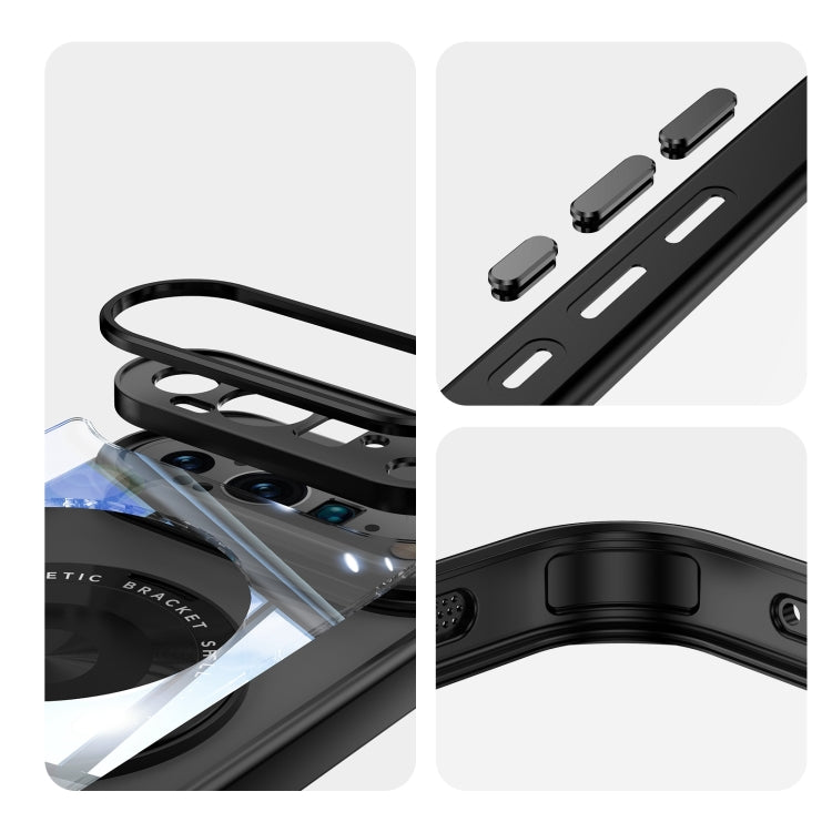 For Google Pixel 9 Pro XL 360 Holder Magsafe Acrylic Hybrid TPU Phone Case(Black) - Google Cases by PMC TechLife | Online Shopping South Africa | PMC TechLife | Buy Now Pay Later Mobicred