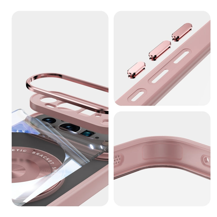For Google Pixel 9 Pro XL 360 Holder Magsafe Acrylic Hybrid TPU Phone Case(Pink) - Google Cases by PMC TechLife | Online Shopping South Africa | PMC TechLife | Buy Now Pay Later Mobicred