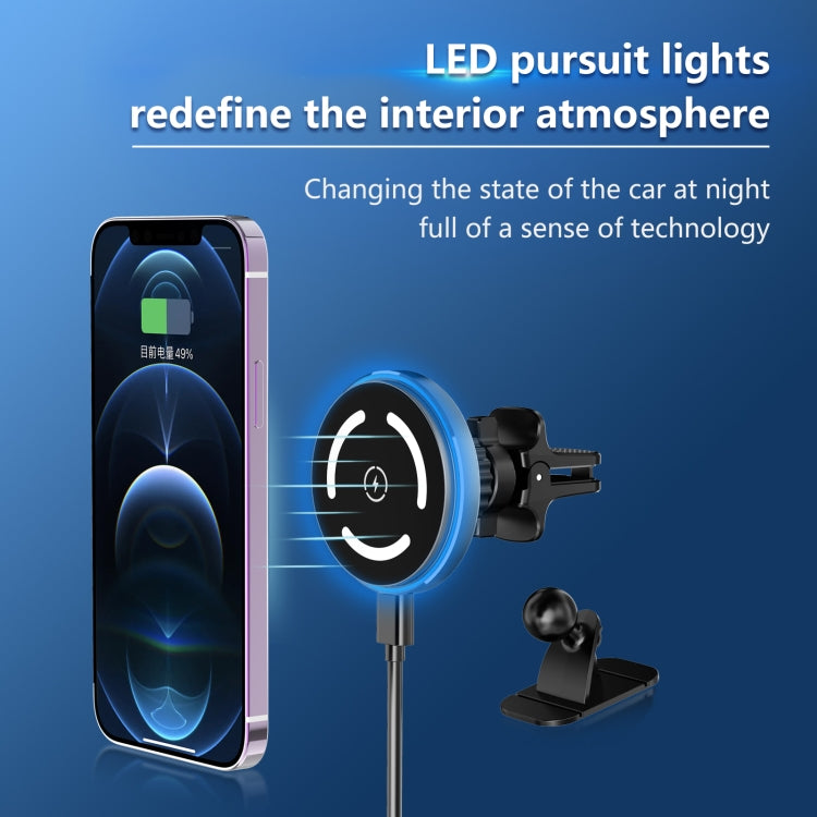 M68 15W Magnetic Wireless Charging Car Holder(Dark Grey) - Wireless Charger Holders by PMC TechLife | Online Shopping South Africa | PMC TechLife | Buy Now Pay Later Mobicred