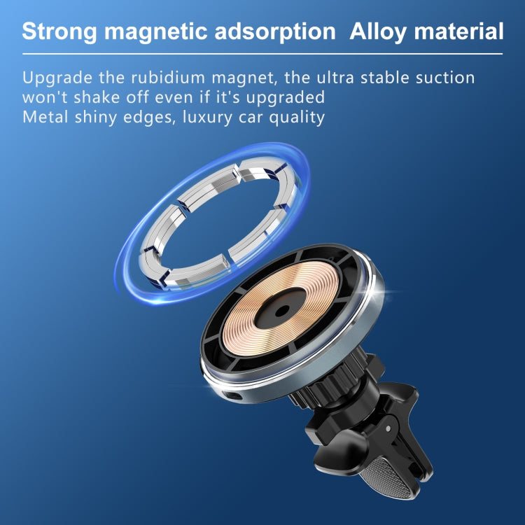 M68 15W Magnetic Wireless Charging Car Holder(Dark Grey) - Wireless Charger Holders by PMC TechLife | Online Shopping South Africa | PMC TechLife | Buy Now Pay Later Mobicred