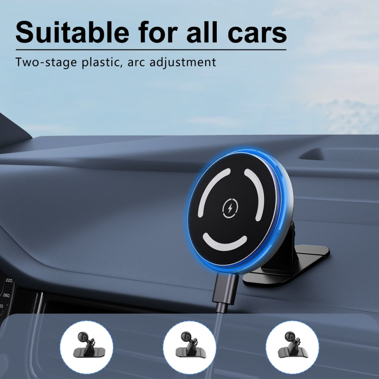 M68 15W Magnetic Wireless Charging Car Holder(Dark Grey) - Wireless Charger Holders by PMC TechLife | Online Shopping South Africa | PMC TechLife | Buy Now Pay Later Mobicred