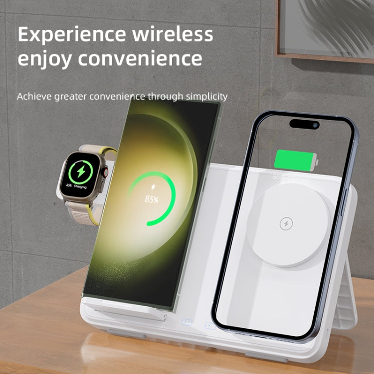 C30 15W 3 in 1 Magnetic Wireless Charger with Night Light(White) - Wireless Charger by PMC Jewellery | Online Shopping South Africa | PMC Jewellery | Buy Now Pay Later Mobicred