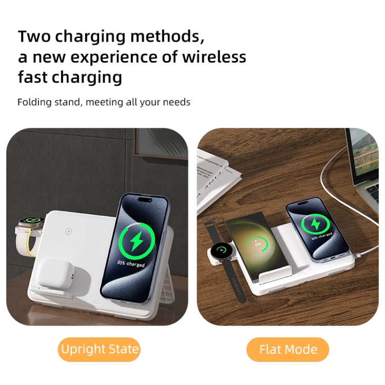 C30 15W 3 in 1 Magnetic Wireless Charger with Night Light(White) - Wireless Charger by PMC Jewellery | Online Shopping South Africa | PMC Jewellery | Buy Now Pay Later Mobicred