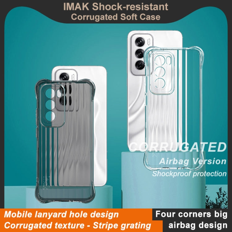 For OPPO Reno12 Global IMAK Corrugated Texture Airbag TPU Phone Case(Transparent Black) - OPPO Cases by imak | Online Shopping South Africa | PMC Jewellery | Buy Now Pay Later Mobicred