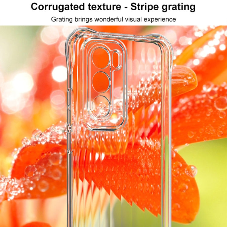 For OPPO Reno12 Global IMAK Corrugated Texture Airbag TPU Phone Case(Transparent Black) - OPPO Cases by imak | Online Shopping South Africa | PMC Jewellery | Buy Now Pay Later Mobicred