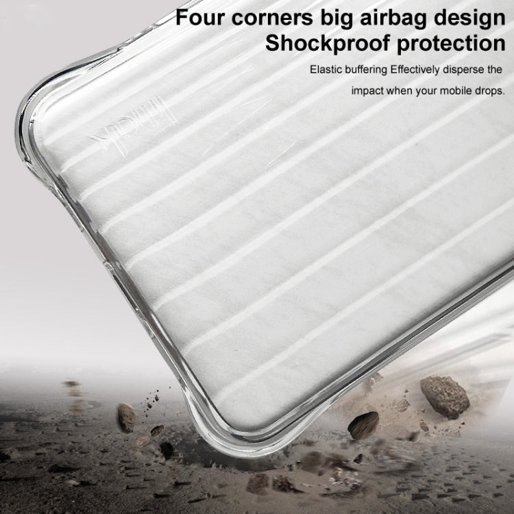 For OPPO Reno12 Global IMAK Corrugated Texture Airbag TPU Phone Case(Transparent Black) - OPPO Cases by imak | Online Shopping South Africa | PMC Jewellery | Buy Now Pay Later Mobicred