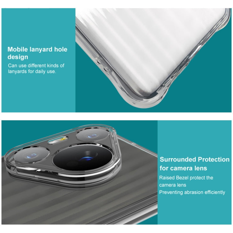 For OPPO Reno12 Global IMAK Corrugated Texture Airbag TPU Phone Case(Transparent Black) - OPPO Cases by imak | Online Shopping South Africa | PMC Jewellery | Buy Now Pay Later Mobicred