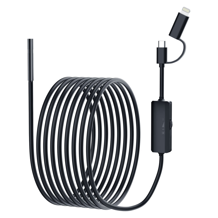 AN112 2 in 1 USB-C / Type-C + 8 Pin Interface 5.5mm HD Industry Endoscope, Length:10m Soft Tube -  by PMC TechLife | Online Shopping South Africa | PMC TechLife | Buy Now Pay Later Mobicred
