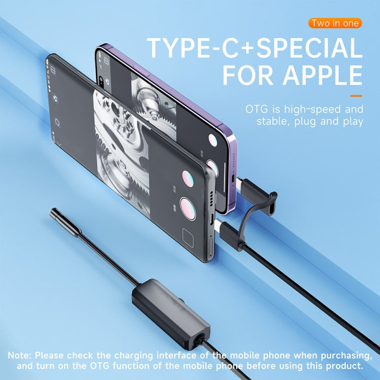 AN112 2 in 1 USB-C / Type-C + 8 Pin Interface 5.5mm HD Industry Endoscope, Length:1m Hard Tube -  by PMC TechLife | Online Shopping South Africa | PMC TechLife | Buy Now Pay Later Mobicred