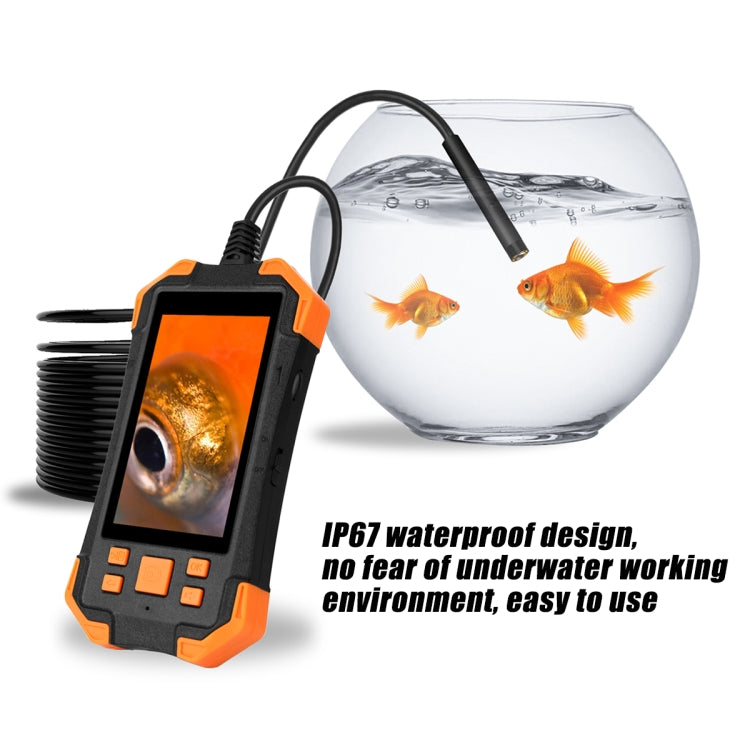 T20 4.3 inch IPS Screen 8mm Single Camera IP67 Waterproof Hard Cable Digital Endoscope, Length:1m(Black Orange) -  by PMC TechLife | Online Shopping South Africa | PMC TechLife | Buy Now Pay Later Mobicred