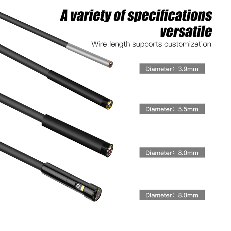 T20 4.3 inch IPS Screen 7.9mm Triple Camera IP67 Waterproof Hard Cable Digital Endoscope, Length:10m(Black Orange) -  by PMC TechLife | Online Shopping South Africa | PMC TechLife | Buy Now Pay Later Mobicred