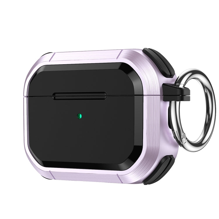 For AirPods Pro / Pro 2 Armor TPU + PC Earbuds Box Protective Case with Metal Buckle(Lavender) - For AirPods Pro 2 by PMC Jewellery | Online Shopping South Africa | PMC Jewellery | Buy Now Pay Later Mobicred