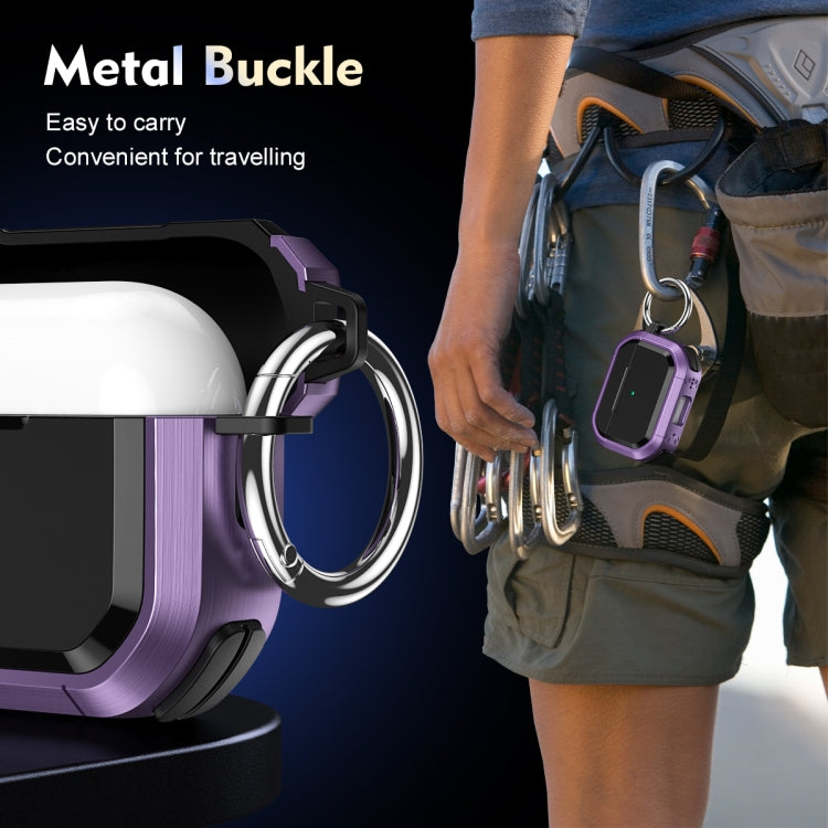 For AirPods 3 Armor TPU + PC Earbuds Box Protective Case with Metal Buckle(Silver) - For AirPods 3 by PMC Jewellery | Online Shopping South Africa | PMC Jewellery | Buy Now Pay Later Mobicred