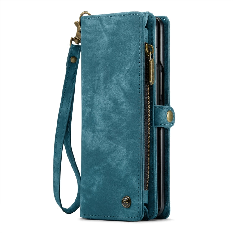 For Samsung Galaxy Z Fold6 5G CaseMe 008 Multifunctional Zipper Wallet Leather Phone Case with Lanyard(Blue) - free shipping - PMC Jewellery - Order now!