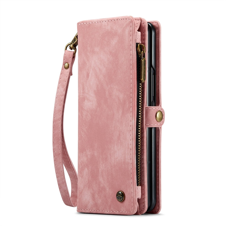 For Samsung Galaxy Z Fold6 5G CaseMe 008 Multifunctional Zipper Wallet Leather Phone Case with Lanyard(Pink) - free shipping - PMC Jewellery - Order now!