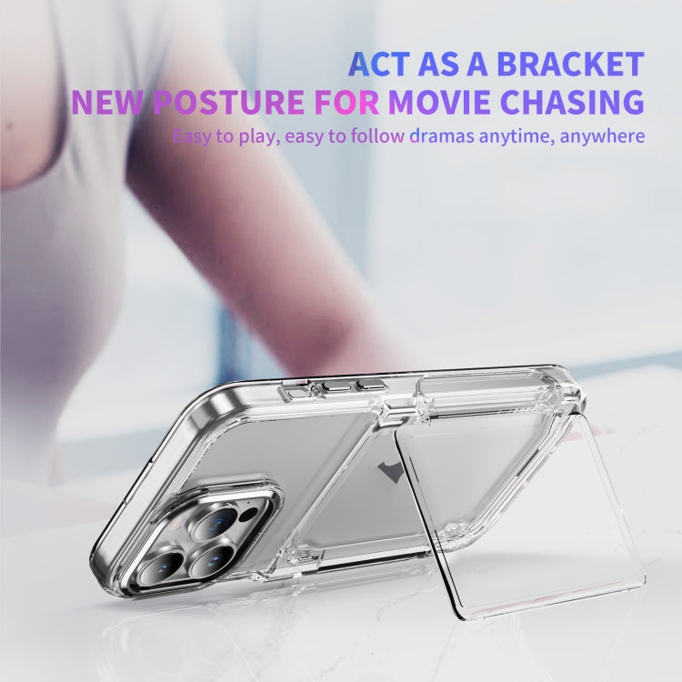 For iPhone 16 Card Holder Acrylic Hybrid TPU Phone Case(Transparent) - iPhone 16 Cases by PMC TechLife | Online Shopping South Africa | PMC TechLife | Buy Now Pay Later Mobicred