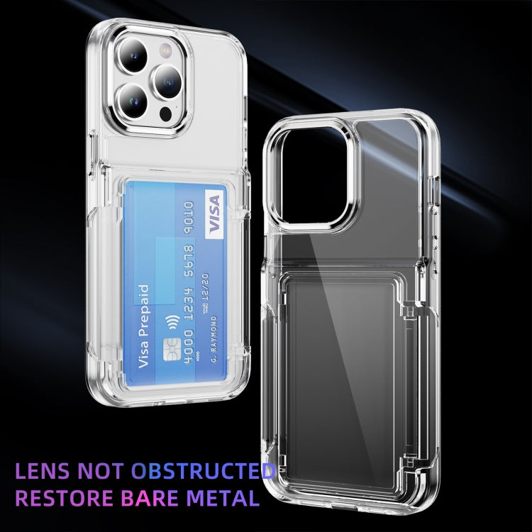 For iPhone 16 Pro Card Holder Acrylic Hybrid TPU Phone Case(Transparent) - iPhone 16 Pro Cases by PMC TechLife | Online Shopping South Africa | PMC TechLife | Buy Now Pay Later Mobicred