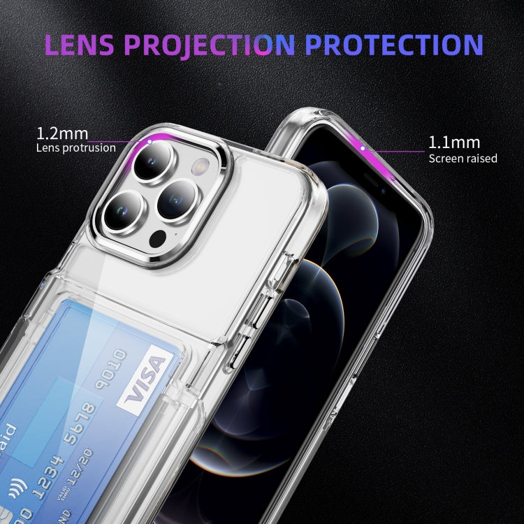 For iPhone 16 Pro Card Holder Acrylic Hybrid TPU Phone Case(Transparent) - iPhone 16 Pro Cases by PMC TechLife | Online Shopping South Africa | PMC TechLife | Buy Now Pay Later Mobicred
