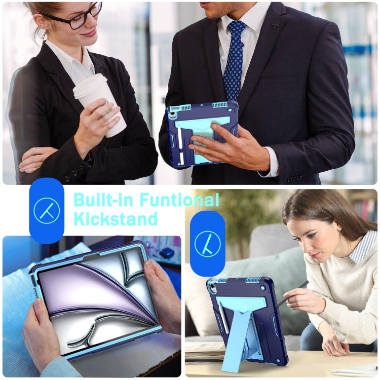 For iPad Air 11 2025 /  2024 T Holder Robot Silicone Hybrid PC Tablet Case(Navy Blue Blue) - iPad Air 11 2025 / 2024 Cases by PMC TechLife | Online Shopping South Africa | PMC TechLife | Buy Now Pay Later Mobicred