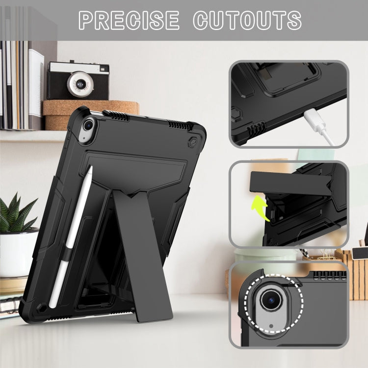 For iPad Air 11 2024 T Holder Robot Silicone Hybrid PC Tablet Case(Black) - iPad Air 11 2024 Cases by PMC TechLife | Online Shopping South Africa | PMC TechLife | Buy Now Pay Later Mobicred