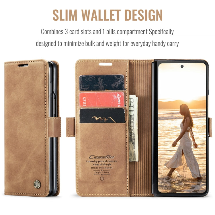For Samsung Galaxy Z Fold6 5G CaseMe 013 Multifunctional Horizontal Flip Leather Phone Case(Brown) - free shipping - PMC Jewellery - Order now!