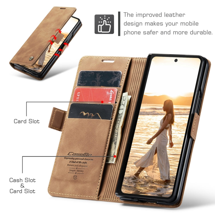 For Samsung Galaxy Z Fold6 5G CaseMe 013 Multifunctional Horizontal Flip Leather Phone Case(Brown) - free shipping - PMC Jewellery - Order now!