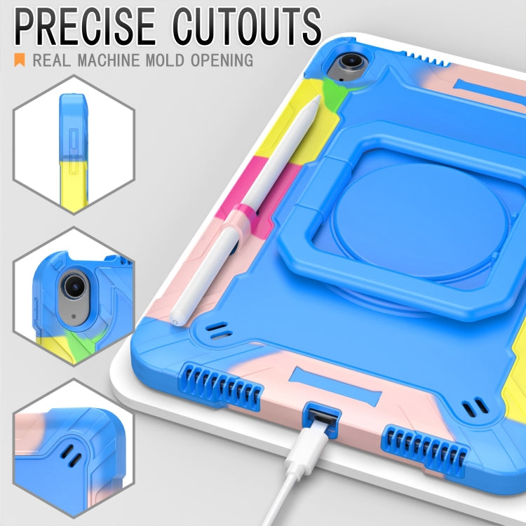 For iPad Air 11 2024 Handle Grip Holder Silicone Hybrid PC Tablet Case with Strap(Camouflage Blue) - iPad Air 11 2024 Cases by PMC TechLife | Online Shopping South Africa | PMC TechLife | Buy Now Pay Later Mobicred