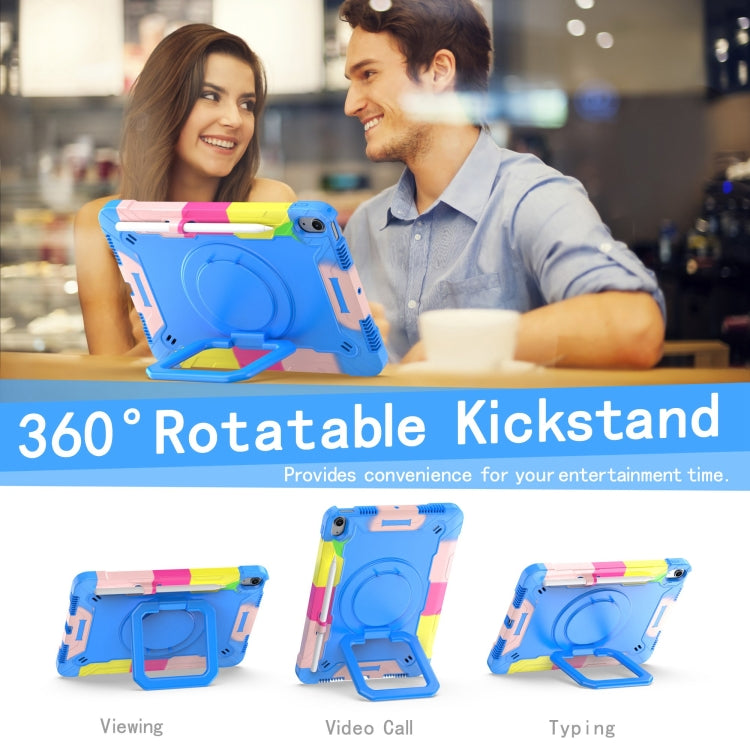 For iPad Air 11 2024 Handle Grip Holder Silicone Hybrid PC Tablet Case with Strap(Camouflage Blue) - iPad Air 11 2024 Cases by PMC TechLife | Online Shopping South Africa | PMC TechLife | Buy Now Pay Later Mobicred