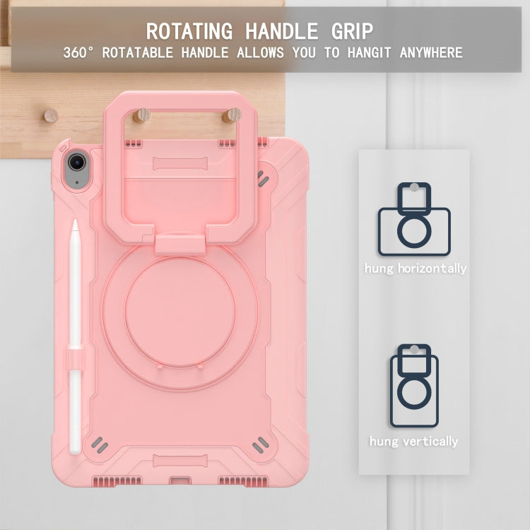 For iPad Air 11 2025 / 2024 Handle Grip Holder Silicone Hybrid PC Tablet Case with Strap(Rose Gold) - iPad Air 11 2025 / 2024 Cases by PMC TechLife | Online Shopping South Africa | PMC TechLife | Buy Now Pay Later Mobicred