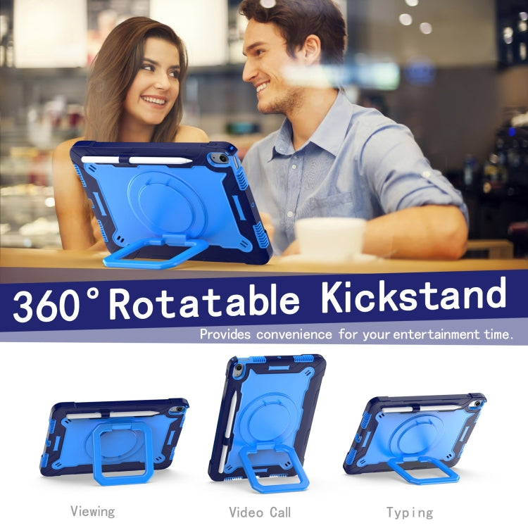 For iPad Air 11 2025 / 2024 Handle Grip Holder Silicone Hybrid PC Tablet Case with Strap(Navy Blue Blue) - iPad Air 11 2025 / 2024 Cases by PMC TechLife | Online Shopping South Africa | PMC TechLife | Buy Now Pay Later Mobicred