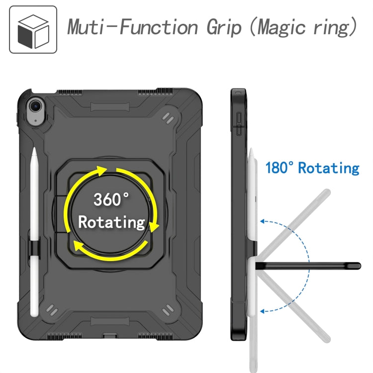 For iPad Air 11 2024 Handle Grip Holder Silicone Hybrid PC Tablet Case with Strap(Black) - iPad Air 11 2024 Cases by PMC TechLife | Online Shopping South Africa | PMC TechLife | Buy Now Pay Later Mobicred