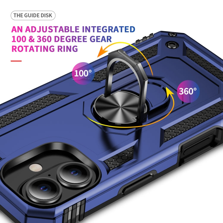 For iPhone 16 Shockproof TPU Hybrid PC Phone Case with Holder(Blue) - iPhone 16 Cases by PMC TechLife | Online Shopping South Africa | PMC TechLife | Buy Now Pay Later Mobicred