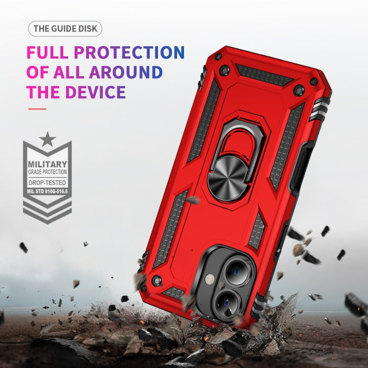 For iPhone 16 Plus Shockproof TPU Hybrid PC Phone Case with Holder(Red) - iPhone 16 Plus Cases by PMC TechLife | Online Shopping South Africa | PMC TechLife | Buy Now Pay Later Mobicred