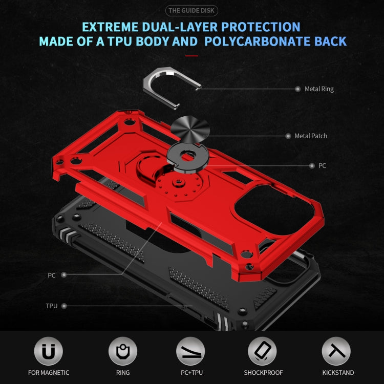 For iPhone 16 Plus Shockproof TPU Hybrid PC Phone Case with Holder(Red) - iPhone 16 Plus Cases by PMC TechLife | Online Shopping South Africa | PMC TechLife | Buy Now Pay Later Mobicred