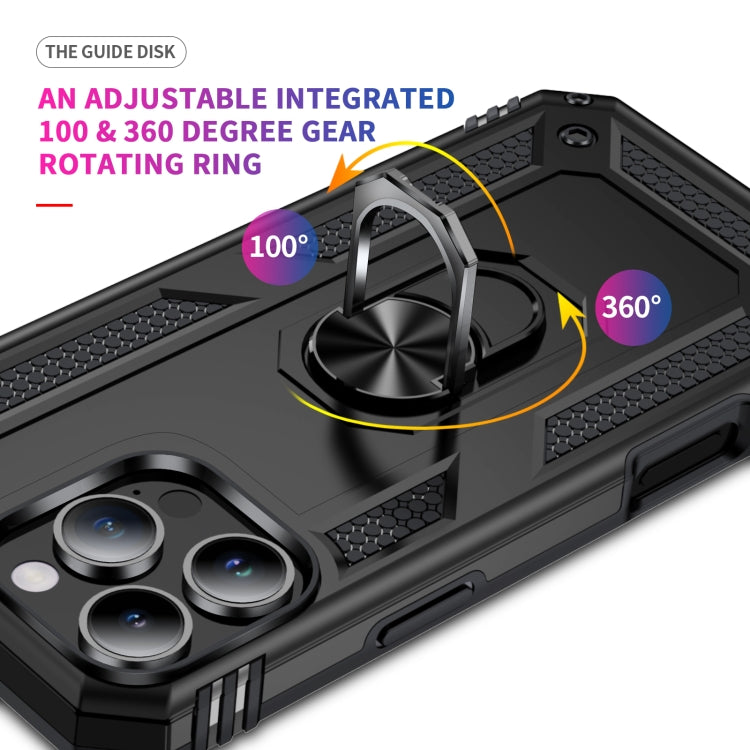 For iPhone 16 Pro Max Shockproof TPU Hybrid PC Phone Case with Holder(Black) - iPhone 16 Pro Max Cases by PMC TechLife | Online Shopping South Africa | PMC TechLife | Buy Now Pay Later Mobicred