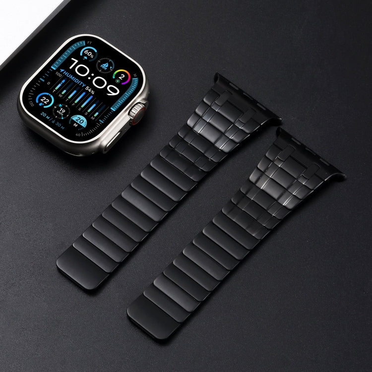 For Apple Watch SE 2023 44mm Magnetic Stainless Steel Watch Band(Black) - Watch Bands by PMc TechLife | Online Shopping South Africa | PMc TechLife | Buy Now Pay Later Mobicred