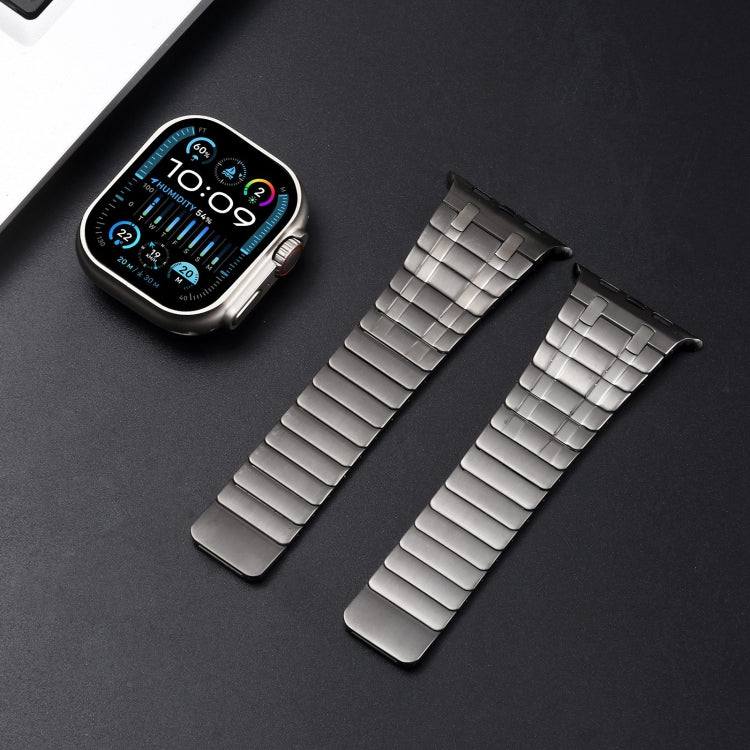For Apple Watch Series 7 45mm Magnetic Stainless Steel Watch Band(Titanium Grey) - free shipping - PMc TechLife - Order now!