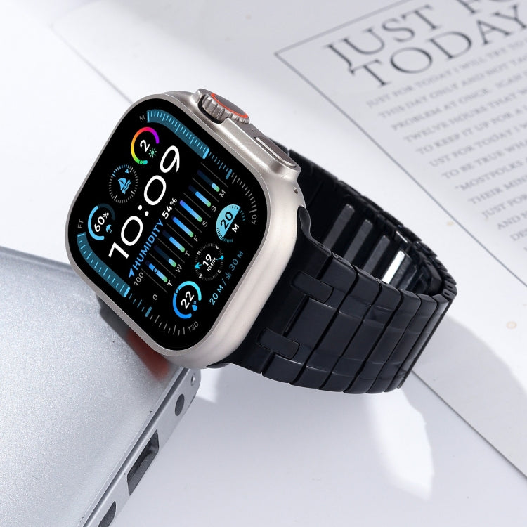 For Apple Watch SE 44mm Magnetic Stainless Steel Watch Band(Black) - free shipping - PMc TechLife - Order now!