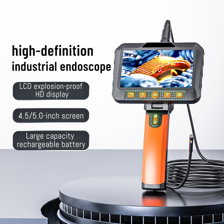 T27 5 inch IPS Color Screen 8mm Single Camera Handheld Hard Cable HD Industrial Endoscope, Length:3.5m(Orange Black) -  by PMC TechLife | Online Shopping South Africa | PMC TechLife | Buy Now Pay Later Mobicred