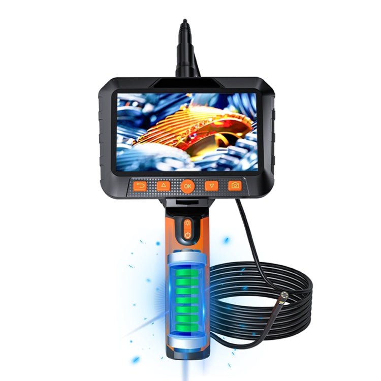 T27 5 inch IPS Color Screen 7.9mm Triple Camera Handheld Hard Cable HD Industrial Endoscope, Length:5m(Orange Black) -  by PMC TechLife | Online Shopping South Africa | PMC TechLife | Buy Now Pay Later Mobicred