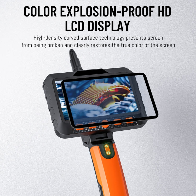 T27 5 inch IPS Color Screen 7.9mm Dual Camera Handheld Hard Cable HD Industrial Endoscope, Length:5m(Orange Black) -  by PMC TechLife | Online Shopping South Africa | PMC TechLife | Buy Now Pay Later Mobicred