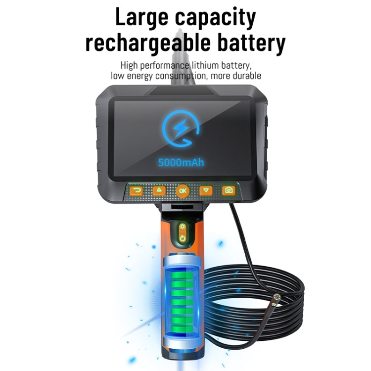 T27 5 inch IPS Color Screen 7.9mm Dual Camera Handheld Hard Cable HD Industrial Endoscope, Length:3.5m(Orange Black) -  by PMC TechLife | Online Shopping South Africa | PMC TechLife | Buy Now Pay Later Mobicred