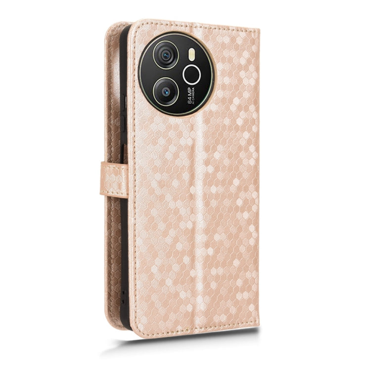 For Blackview Shark 8 Honeycomb Dot Texture Leather Phone Case(Gold) - More Brand by PMC TechLife | Online Shopping South Africa | PMC TechLife | Buy Now Pay Later Mobicred