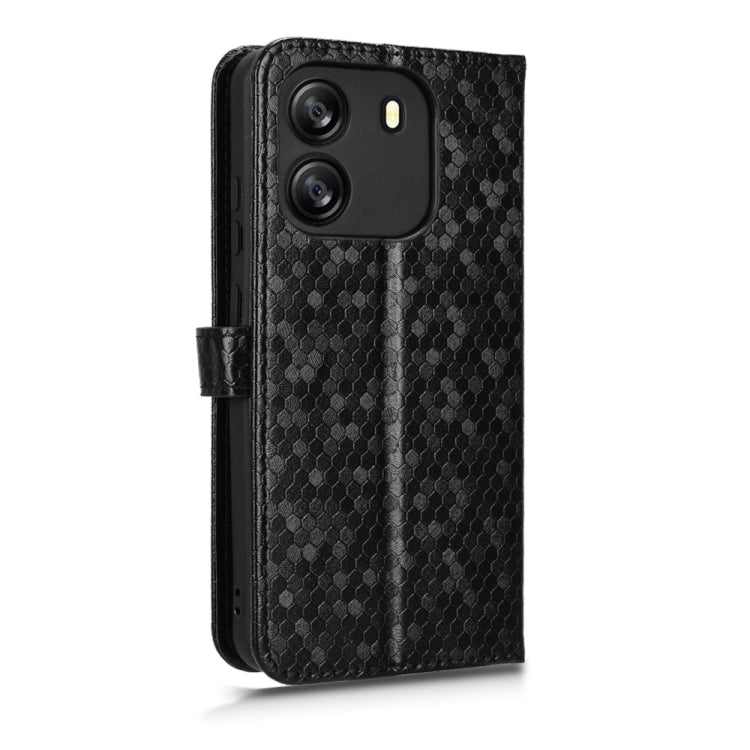 For Blackview Wave 6C Honeycomb Dot Texture Leather Phone Case(Black) - More Brand by PMC TechLife | Online Shopping South Africa | PMC TechLife | Buy Now Pay Later Mobicred