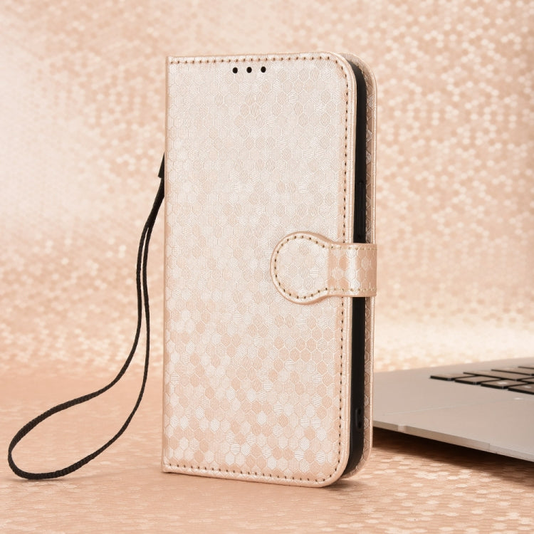 For Blackview Wave 6C Honeycomb Dot Texture Leather Phone Case(Gold) - More Brand by PMC TechLife | Online Shopping South Africa | PMC TechLife | Buy Now Pay Later Mobicred