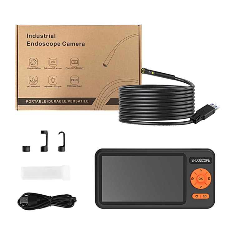 T29 5 inch IPS Screen 5.5mm Dual Lens IP67 Waterproof Industrial Endoscope With Bracket, Length:5m -  by PMC TechLife | Online Shopping South Africa | PMC TechLife | Buy Now Pay Later Mobicred