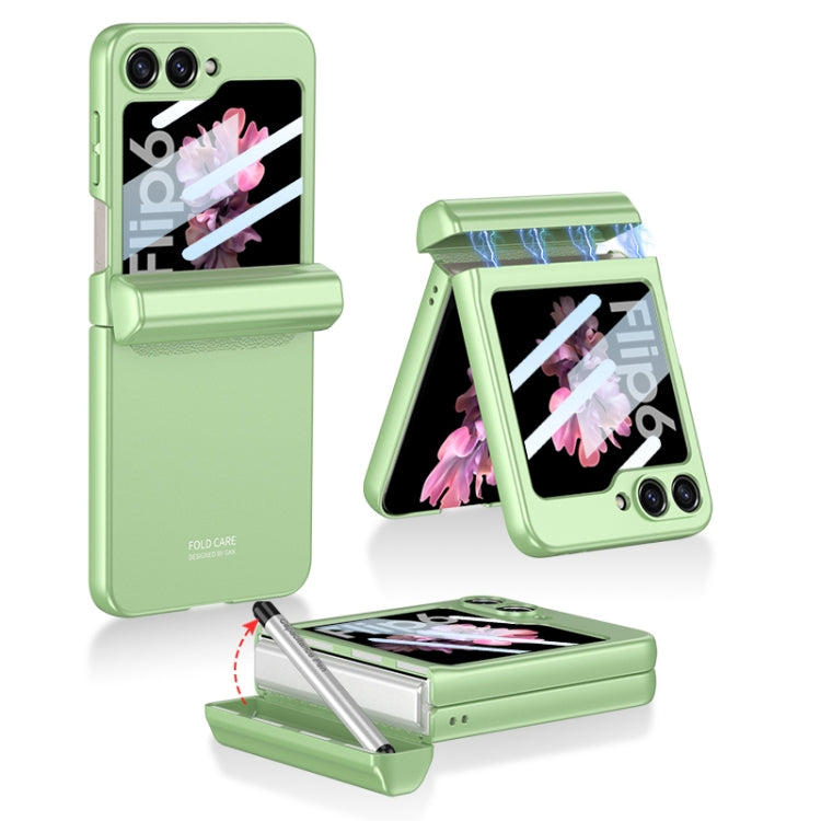 For Samsung Galaxy Z Flip6 / Flip7 FE GKK Integrated Magnetic Full Coverage Flip Phone Case with Pen Box+Pen(Green) - free shipping - PMC Jewellery - Order now!