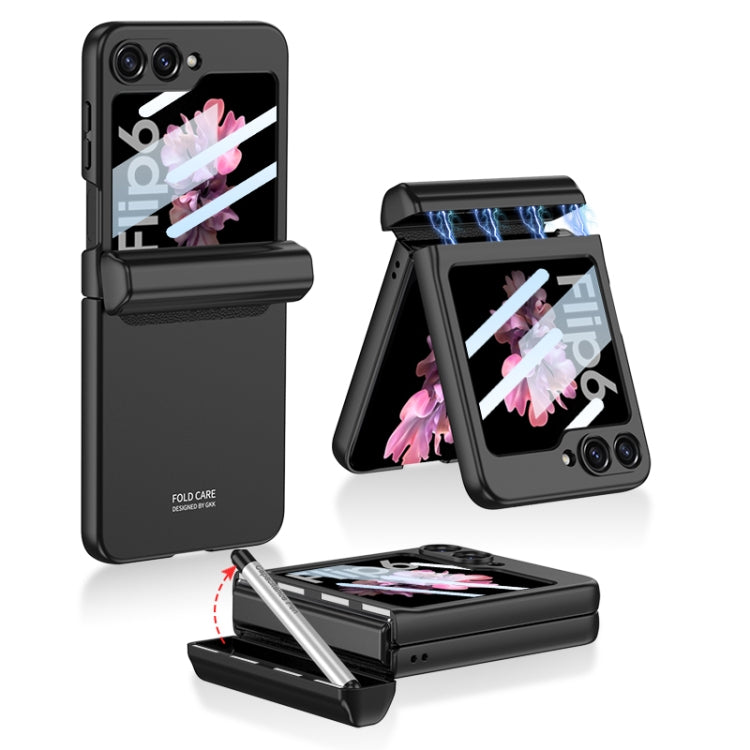 For Samsung Galaxy Z Flip6 / Flip7 FE GKK Integrated Magnetic Full Coverage Flip Phone Case with Pen Box+Pen(Black) - free shipping - PMC Jewellery - Order now!