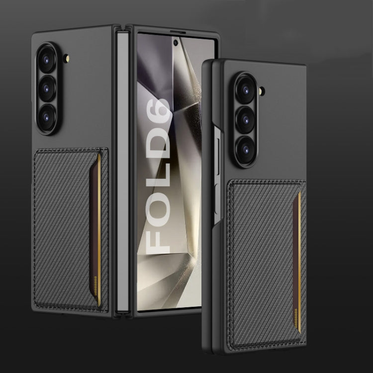 For Samsung Galaxy Z Fold6 GKK Integrated Ultra-thin Card Slots Phone Case(Carbon Fiber Texture) - free shipping - PMC Jewellery - Order now!