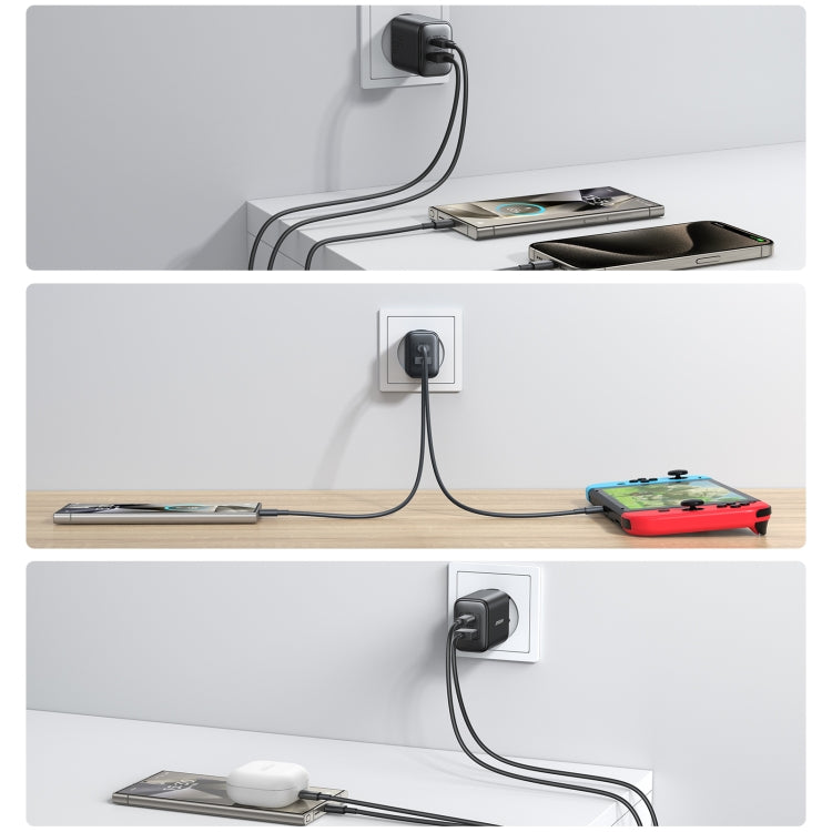 JOYROOM JR-TCF13 25W Dual Ports USB + Type-C Charger, Plug:EU Plug(Black) - free shipping - PMC Jewellery - Order now!